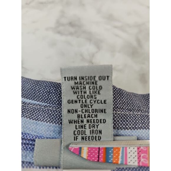 Catherines Womens Sz 5x Blue Pink White Stripe Fairy Lightweight Tunic Blouse - Picture 10 of 13